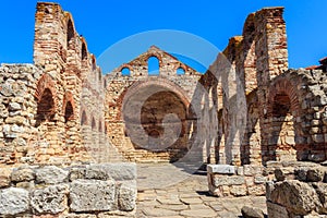 Byzantine Church of Saint Sophia, also known as the Old Bishopric in the old town of Nessebar, Bulgaria photo