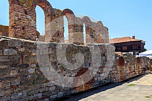 Byzantine Church of Saint Sophia, also known as Old Bishopric in the old town of Nessebar, Bulgaria. UNESCO World Heritage photo