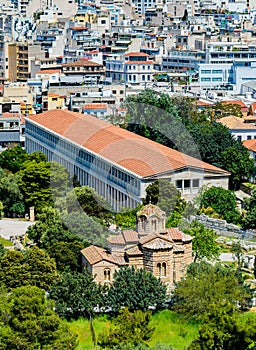 Byzantine Church and the Stoa of Attalos in Athens
