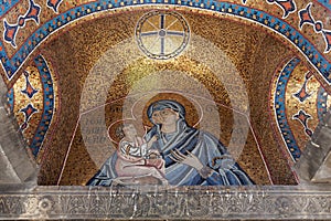 Byzantine Mother And Child Mosaic, Athens, Greece
