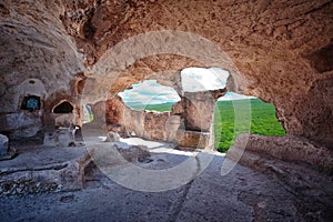 Byzantine temple in medieval cave town Eski-Kermen