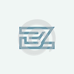 BZ monogram logo signature icon. Bold font.