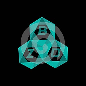 BZD creative minimalist letter logo. BZD unique vector initials alphabet letter logo design
