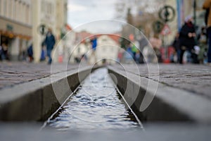 BÃÂ¤chle water runnel in selective focus photo