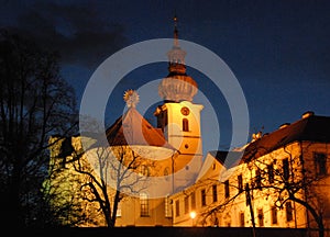BÃâ¢evnov Monastery in Prague, evening photo photo