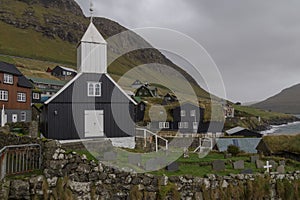 BÃ­ggjar kirkja church in BÃ¸ur, Faroe Islands, Denmark