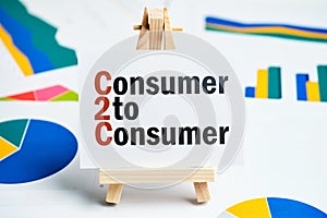 C2C concept. Consumer to consumer on the plate