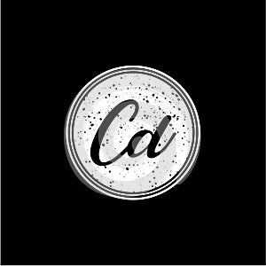 C D Initial Handwriting In Black and White Circle Frame Design