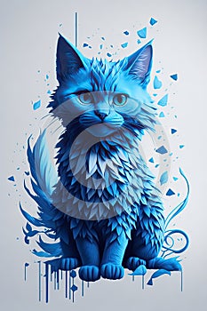 C\'est un animal magnifique de type chat bleu
