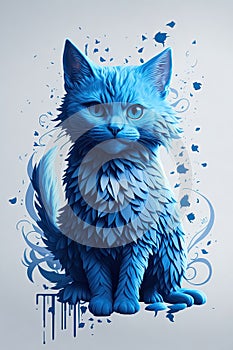 C\'est un animal magnifique de type chat bleu photo