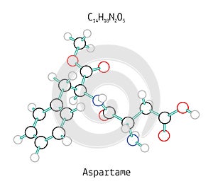 C14H18N2O5 aspartame molecule photo