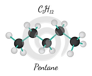 C5H12 pentane molecule