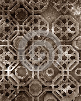 3c image pattern with modern Arab influence, over grey background