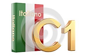 C1 Italian level, concept. Level Advanced, 3D rendering photo