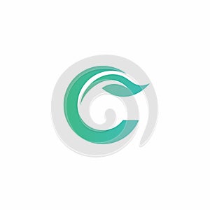 C Leaf Logo Design. Letter C Nature Logo