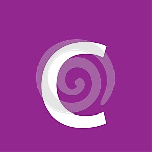 c letter on purple background