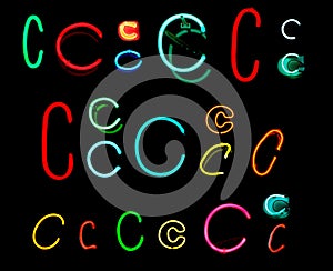 C Neon Letters