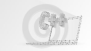 C plus coding language on notebook screen. Device, programming, developing concept. Abstract, digital, wireframe, low