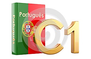 C1 Portuguese level, concept. Level Advanced, 3D rendering photo