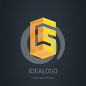 C and S initial logo. C and 5 initial monogram logotype. CS - Vector design element or 3d icon.