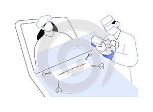 C-section delivery abstract concept vector illustration.