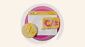 C sharp programming language development software code icon design concept