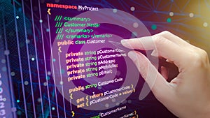C sharp programming language source code example on monitor,
