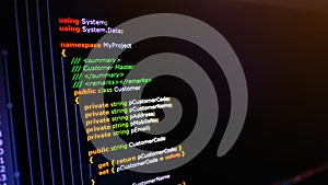 C sharp programming language source code example on monitor