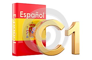C1 Spanish level, concept. Level Advanced, 3D rendering photo