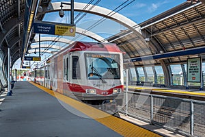 C-Train in downtown Calgary, Alberta