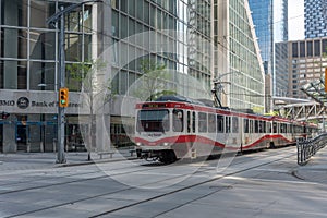 C-Train in downtown Calgary, Alberta