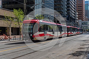 C-Train in downtown Calgary, Alberta