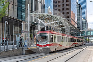 C-Train in downtown Calgary, Alberta