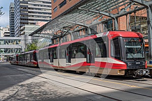 C-Train in downtown Calgary, Alberta