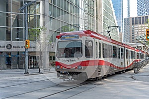 C-Train in downtown Calgary, Alberta