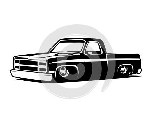 c10 truck logo isolated on white background side view. best for badge, emblem, icon. vector illustration available in eps 10