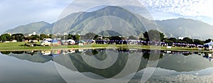 Panoramic of El Avila National Park famous mountain with reflections in Caracas, Venezuela