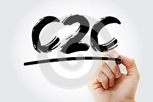 C2C - Client To Client acronym text with marker, concept background