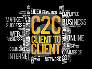 C2C - Client To Client word cloud, business concept background