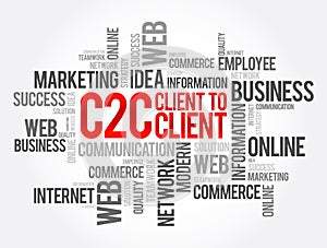 C2C - Client To Client word cloud, business concept background