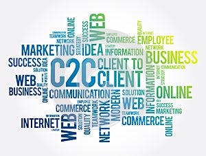 C2C - Client To Client word cloud, business concept background