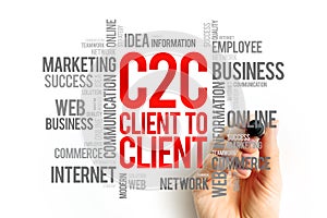 C2C - Client To Client word cloud, business concept background