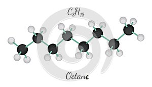 C8H18 octane molecule