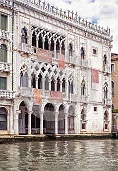 Ca` d`Oro palace on the Grand Canal, Venice, Italy