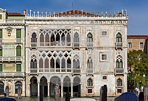 Ca d`Oro palace on Grand Canal, Venice, Italy