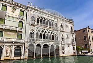 Ca d`Oro palace on Grand Canal, Venice, Italy