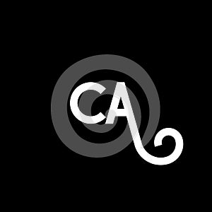 CA letter logo design on black background. CA creative initials letter logo concept. ca letter design. CA white letter design on