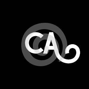 CA letter logo design on black background. CA creative initials letter logo concept. ca letter design. CA white letter design on