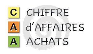 CAA initials in colored 3d cubes with meaning in french language photo