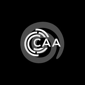 CAA letter logo design on black background. CAA creative initials letter logo concept. CAA letter design